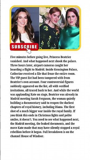 5 Min Ago: Princess Beatrice’s Shocking Betrayal at Kate’s Carol Service Leaves the Palace Stunned