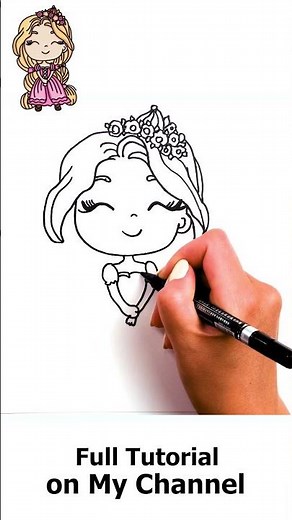 How to Draw Rapunzel 👸✨ | Easy Drawing Tutorial #shorts