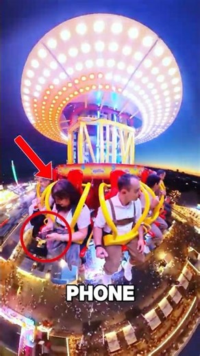 Checking Your Phone on a Freefall Ride (@freizeitparkaktuelll)