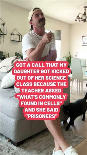 Daughter kicked out of class for saying this about cells #shorts #funny #school