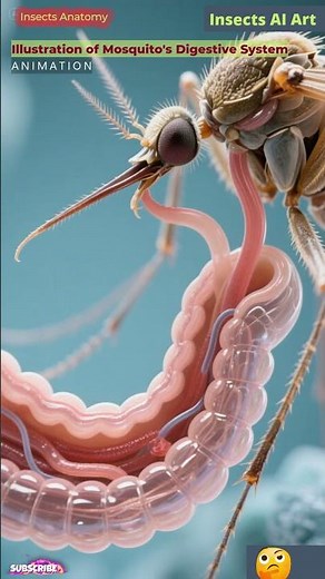 Illustration of Mosquito's Digestive System Animation | Insects AI Art | 01
