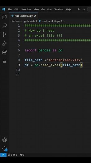 How do i read an excel file #python