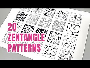 20 Easy Zentangle Patterns | Relaxing Line Art Drawing Tutorial