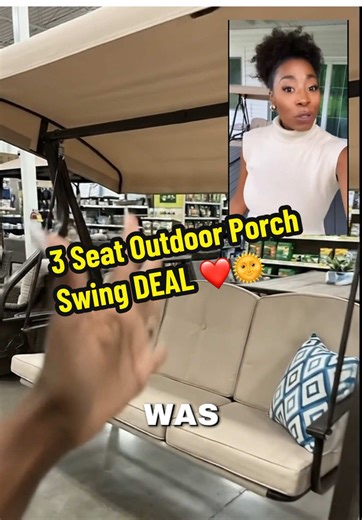 3Seat Outdoor Porch Swing DEAL #porchswing #canopy #outdoorfurniture #backyardvibes #deals