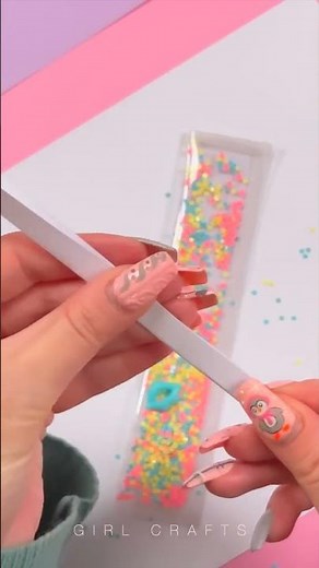 DIY Cute Clear Ruler - How to make Glitter Scale - Back To School #shorts #youtubeshorts