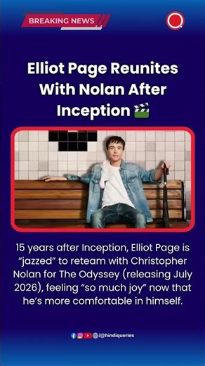 Elliot Page Reunites With Nolan After Inception 🎬 #ElliotPage #ChristopherNolan #TheOdyssey