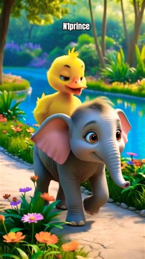 Cute Duck Riding Baby Elephant 🐥🐘 | Funny Animation #shorts