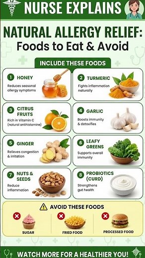 Fight Allergies Naturally : Top Foods to Eat & Avoid! 🤧🥦 #shorts