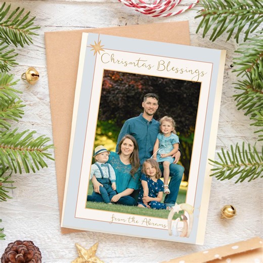 Christian Christmas Card Printable | Editable Religious Family Holiday Card Template - Etsy Canada