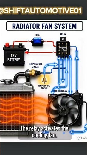 Radiator Fan System Working Explained 🔥 #electric #diesal #automotive #car