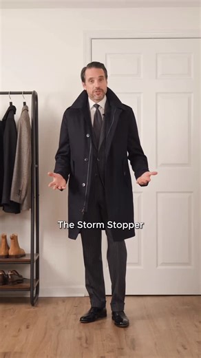 He Spoke Style on Instagram: "Our organic, breathable wool jacket that still stands up to real weather, crafted to deliver true protection without ever looking like technical outerwear. The Storm Stopper is cut from @loropiana’s Super 150s twill Storm System in solid navy, so you get the natural hand, drape, and thermoregulation of a dense luxury fabric, paired with membrane technology designed to help resist wind and rain. It’s the rare outer layer that reads refined in the city and performs wh