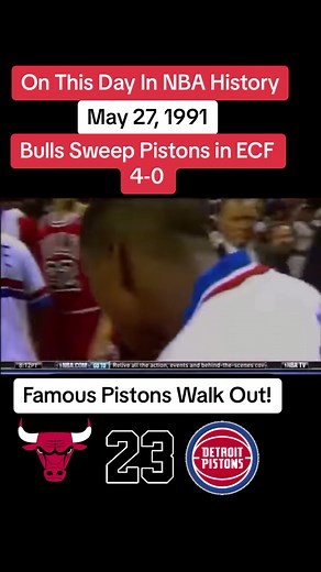 Pistons Famous Walkout Vs Bulls in 1991 ECF! #fyp #bulls #foryourpage #chicagobulls #nba #nbatiktok #onthisday #onthisdayinhistory #pistons #detriotpistons