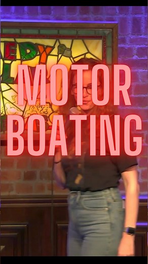 Nicole Aimée Schreiber on Instagram: "Motorboating is a hate crime. Big shout out to the guy in the front—Dick. It takes a strong man to not go by Richard. #comedian #standup #standupcomedy #female #femalecomedian #funny #fyp #foryoupage #comedycellar #funnywomen #bewbs #motorboat #motorboating #bignaturals"
