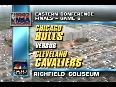 NBA On NBC - Bulls @ Cavs 1992 ECF Game 6 Highlights