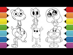 The Amazing World of Gumball Coloring Pages | Gumball, Darwin, Anais, Nicole, Richard