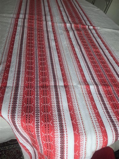 Vintage Swedish Woven Tablecloth – Red Pattern, 1960s–70s – Mid‑century Scandinavian – 130×206 Cm (51×81 In) - Etsy