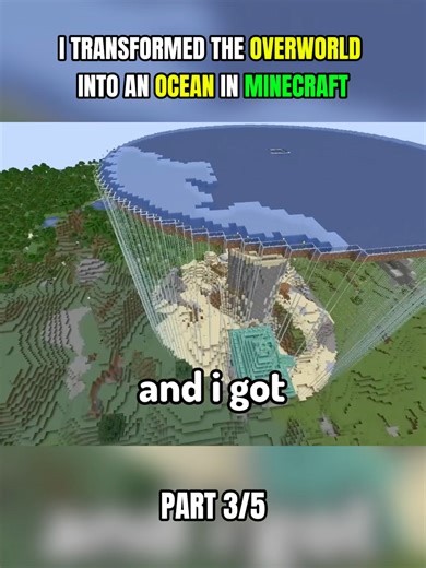 Part 3 - Transforming The Overworld Into An Ocean In Minecraft #acookiegod #Minecraft #fyp #viral