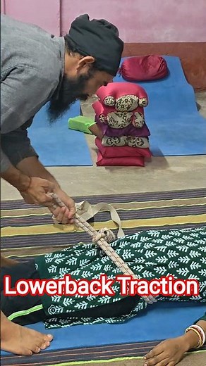 lower~back pain relief this traction rope~belts~wooden Traction sport yogacharya Rakesh #yogalife