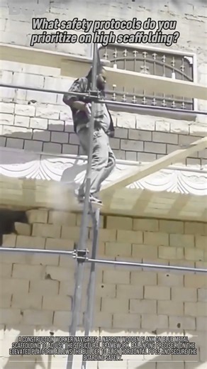 Exterior wall safety setup: Modular scaffolding for efficient high-rise masonry work