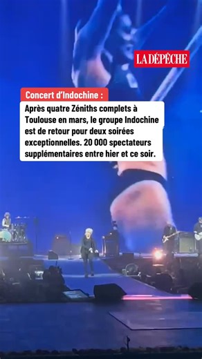 La Dépêche du Midi on Instagram: "Indochine est de retour à Toulouse pour deux dates de son Arena Tour. Le groupe s’est produit hier et remet ça ce soir devant 20 000 spectateurs au total. En mars dernier, leurs quatre Zéniths affichaient complet. #concert #musique #indochine #toulouse"
