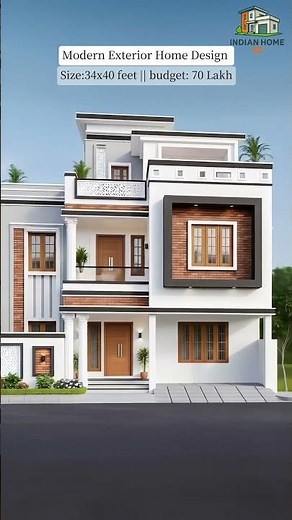 Modern 34x40 Feet Home Design | Contemporary Two-Storey House Exterior | 70 Lakh Budget House