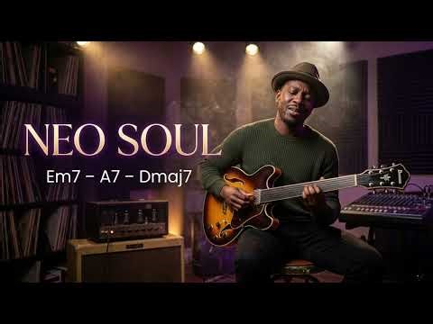 Neo Soul Backing Track in D 🎸 Smooth Jazz Fusion | Em7 A7 Dmaj7 | Soulful Guitar Jam