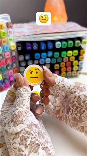 Making a 🤨 Emoji Sticker Step by Step #art #sticker #diy #craft #emojistickers #youtubeshorts