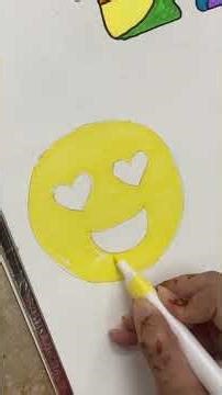 ASMR Heart Eyes Emoji Drawing & Coloring 😍 Relaxing Marker Coloring | Satisfying ASMR Art