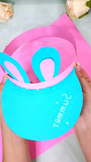 Summer small handmade sun visor. #parentchildhandmade #interesting #children #handmade #creativeart #craft #origami #kindergarten #fun #handmadediy #diy paper craft ideas | paper craft ideas