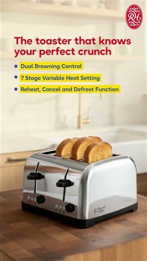 Stainless Steel 4 Slice Toaster I Russell Hobbs India