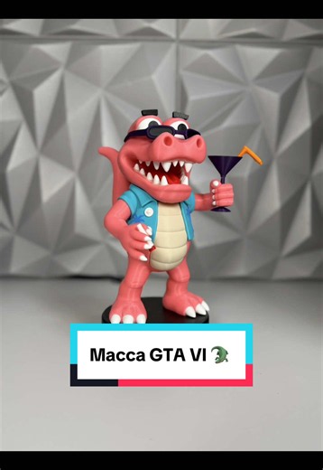 Macca GTA VI 🐊🏝️ -Designer 👨‍🎨: 3drocketpt -Filament 🧵: Bambulab -Layer height: 0.16 -Multicolor 🌈: Yes -Supports ⛩️: Yes -Infill 🔗: 10% -Number of Walls: 3 -Printer 🖨️: @BAMBULAB Official H2D ————————————————————- #macca #gtavi #fanart #3dprinting #3dprinter