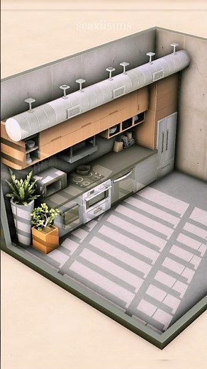 How to build an Industrial Kitchen in The Sims 4🍳Stopmotion (No CC) #thesims #thesims4 #sims #sims4