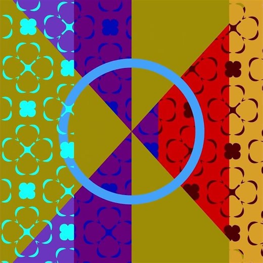 Moving pattern and geometric shapes animation