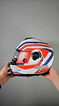 Capacete LS2 Strobe 2 FF908 Phantom Branco, Azul e Vermelho: modular leve com grafismo esportivo!
