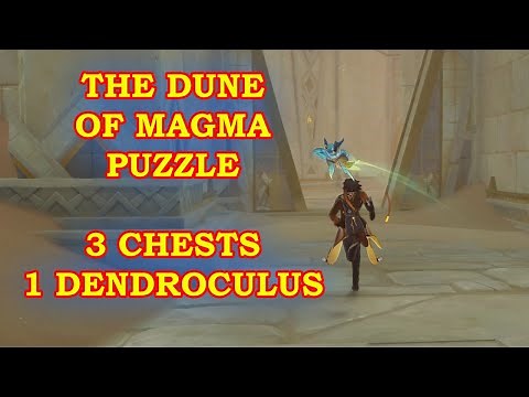 The Dune of Magma Cave Puzzle (3 Chests + Dendroculus) Sumeru Genshin Impact 3.1