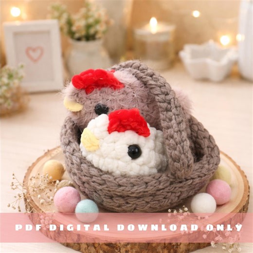 Crochet Easter Basket Pattern, Amigurumi Chicken (PDF Pattern), Beginner Friendly Instant Download - Etsy
