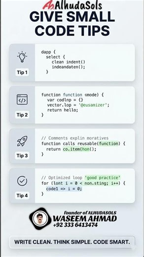 GIVE SMALL CODE TIPS 💻 Clean Code Secrets