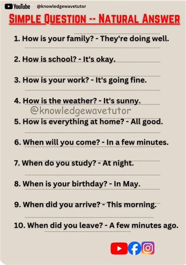 👉 Simple questions with natural answers for beginners ✅