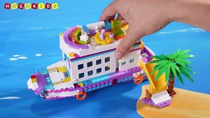 HOGOKIDS 3-in-1 Friends Airplane Building Toy Set - 808PCS Plane/Boat/Camper Van Building Toys with Cute 6 Mini Animals, Slide, Fun Accessories and Stickers, Birthday Gifts for Girls Boys Age 8-12+