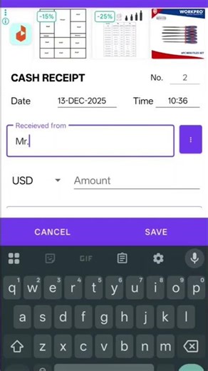 Create a receipt with Cash Receipt Generator App by Zakaria