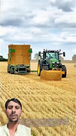 John Deere Tractor trolley Mein bhusa load karne ka automatic system #farming #johndeere #tractor