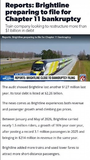 Brightline Faces Chapter 11? 🚨 Bankruptcy Filing Reportedly in the Works