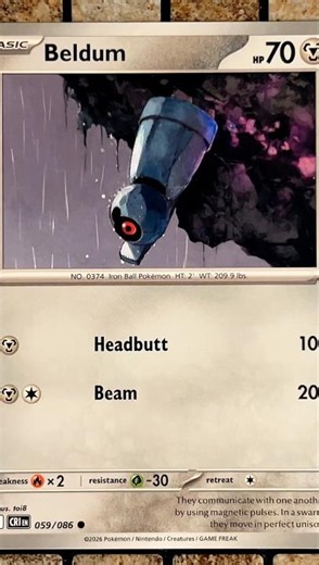 Beldum (059/086 - Common Normal) - Mega Evolution: Chaos Rising - Pokemon TCG