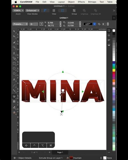 Corel Draw text 3d effect #coreldraw #minasamir