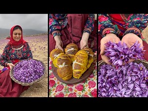 The Purest Saffron Bread Recipe | Village Style | Fresh Saffron Preparation🔆