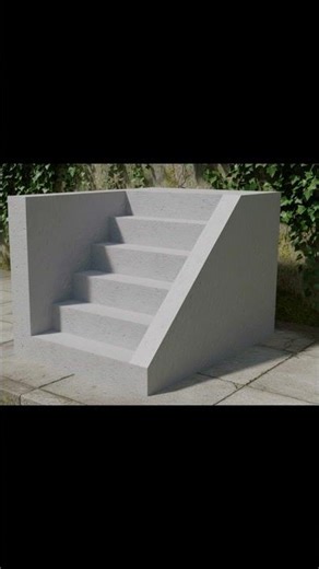 Modern Concrete Stairs: 3D Design Workflow Step-by-Step: 3D Staircase #maya #modeling #shorts