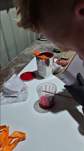 Base coat mixing. Time to paint. #salvage car rebuild