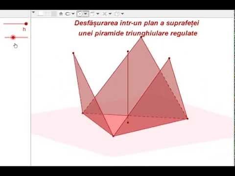 Desfășurarea într-un plan a suprafeței unei piramide regulate