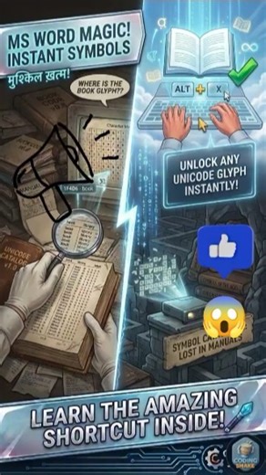 MS Word Magic Trick: Type Book Symbol 📖 in 1 Second! 🤯 #msword #shorts #trending #viral