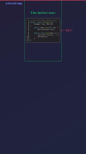 ⚡ Primary Constructors in C# #Shorts #DosiBridge